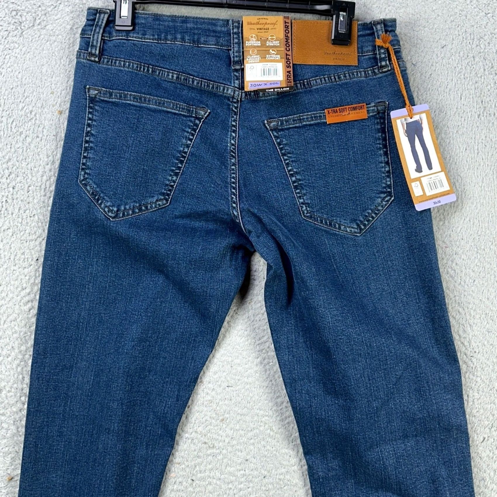 Izod VINTAGE Izod Mens Straight Jeans Blue Stretch Performance Tech Denim NEW 30X30 Mens Size US 30 / EU 46 - 4 Thumbnail