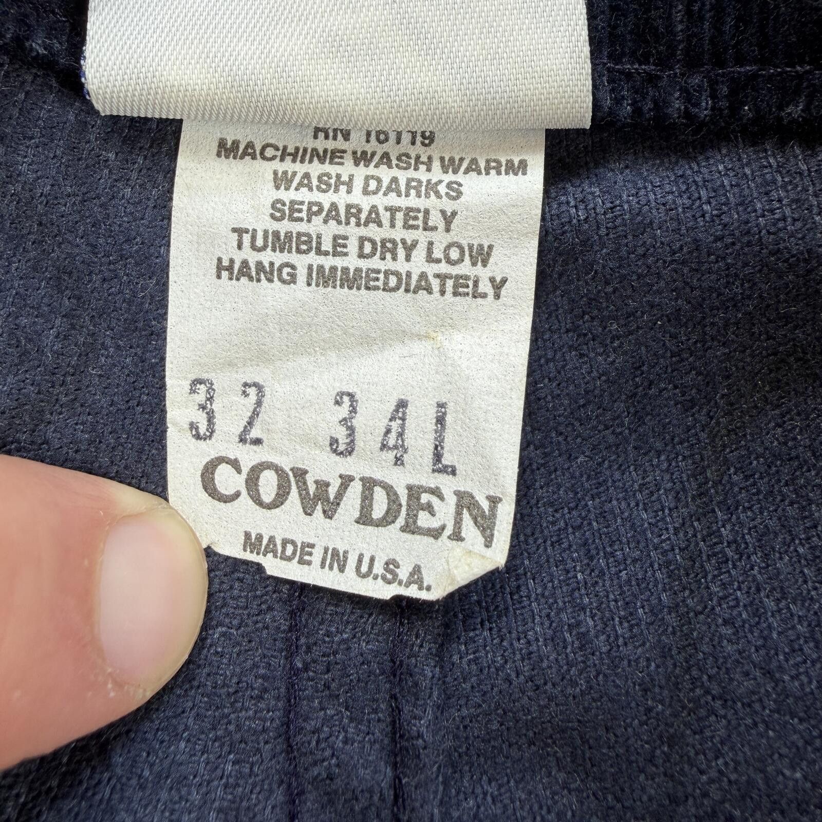 Other Vintage 80s Cowden Navy Corduroy Pants 32x34 Bootcut USA Size 32" / US 10 / IT 46 - 6 Thumbnail