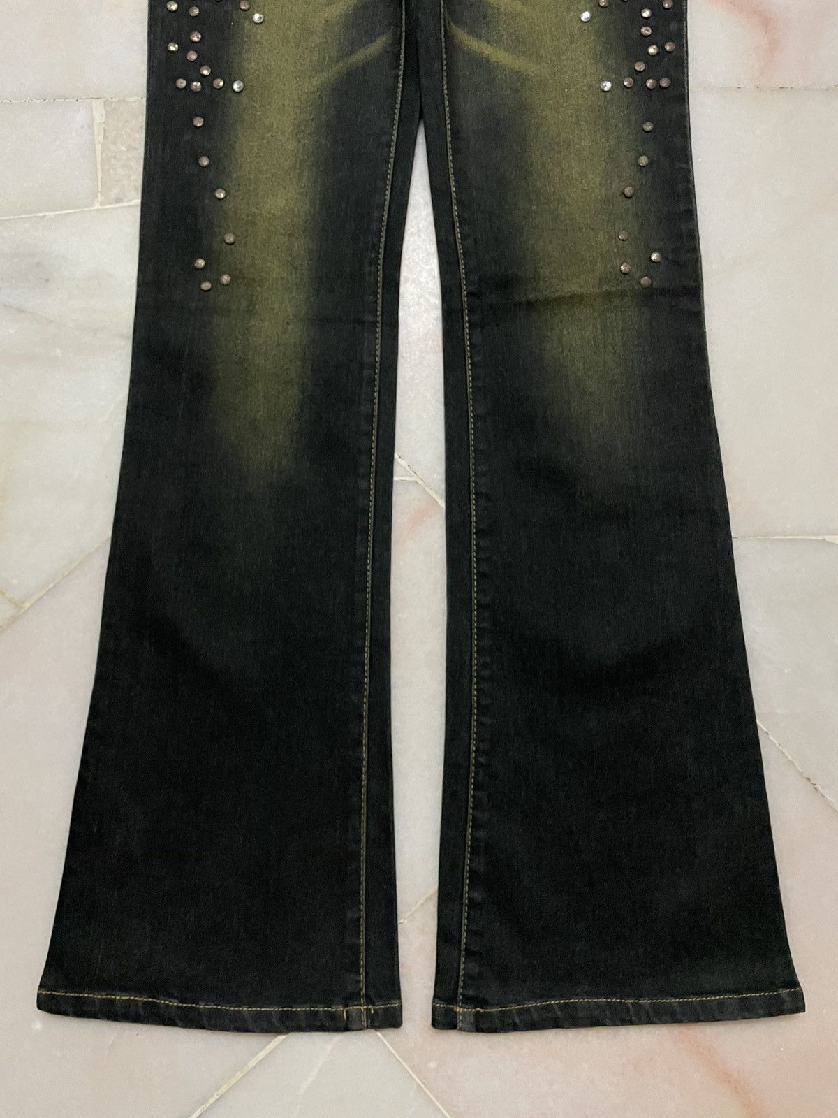 Tornado Mart 💥Flared💥Insane 90s Japanese Rusty Mudwash Studded Dark Jean Size 28" / US 6 / IT 42 - 8 Thumbnail