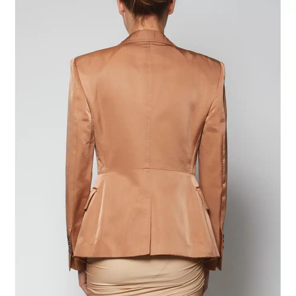 Tom Ford o1loc1c0525 GI2607 Cotton Silk Cocktail Jacket in Brown Size S / US 4 / IT 40 - 2 Thumbnail