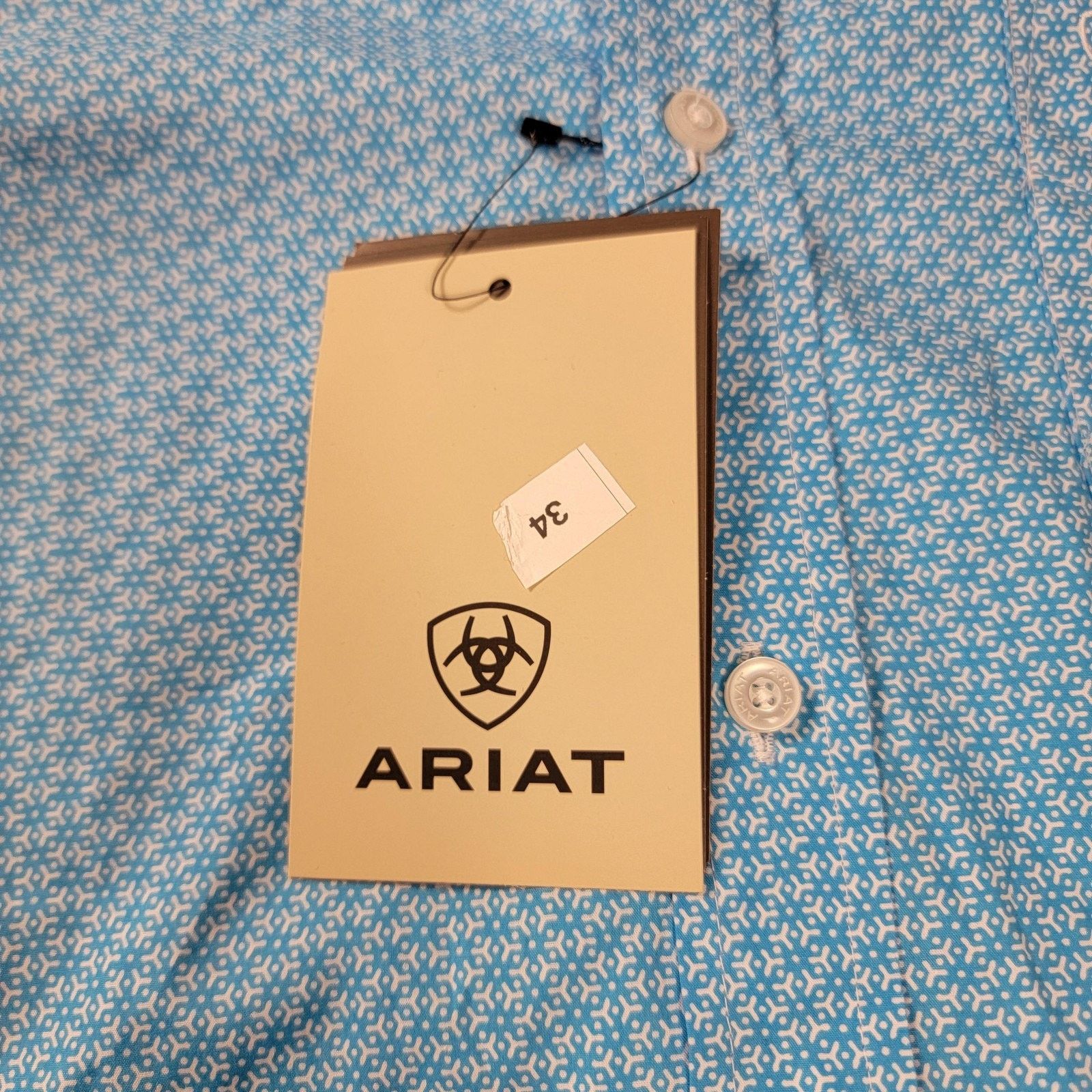 Ariat Ariat Shirt Mens Blue Simeon Classic Fit Short Sleeve Button Size US M / EU 48-50 / 2 - 5 Thumbnail