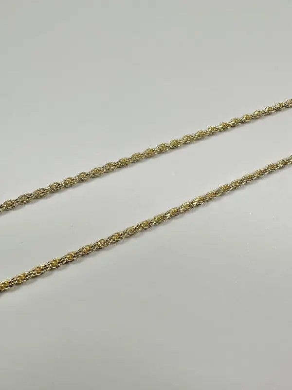Jewelry Gold Chain 14k Gold Vermeil Rope Chain 2mm 18 Inches Size ONE SIZE - 5 Thumbnail
