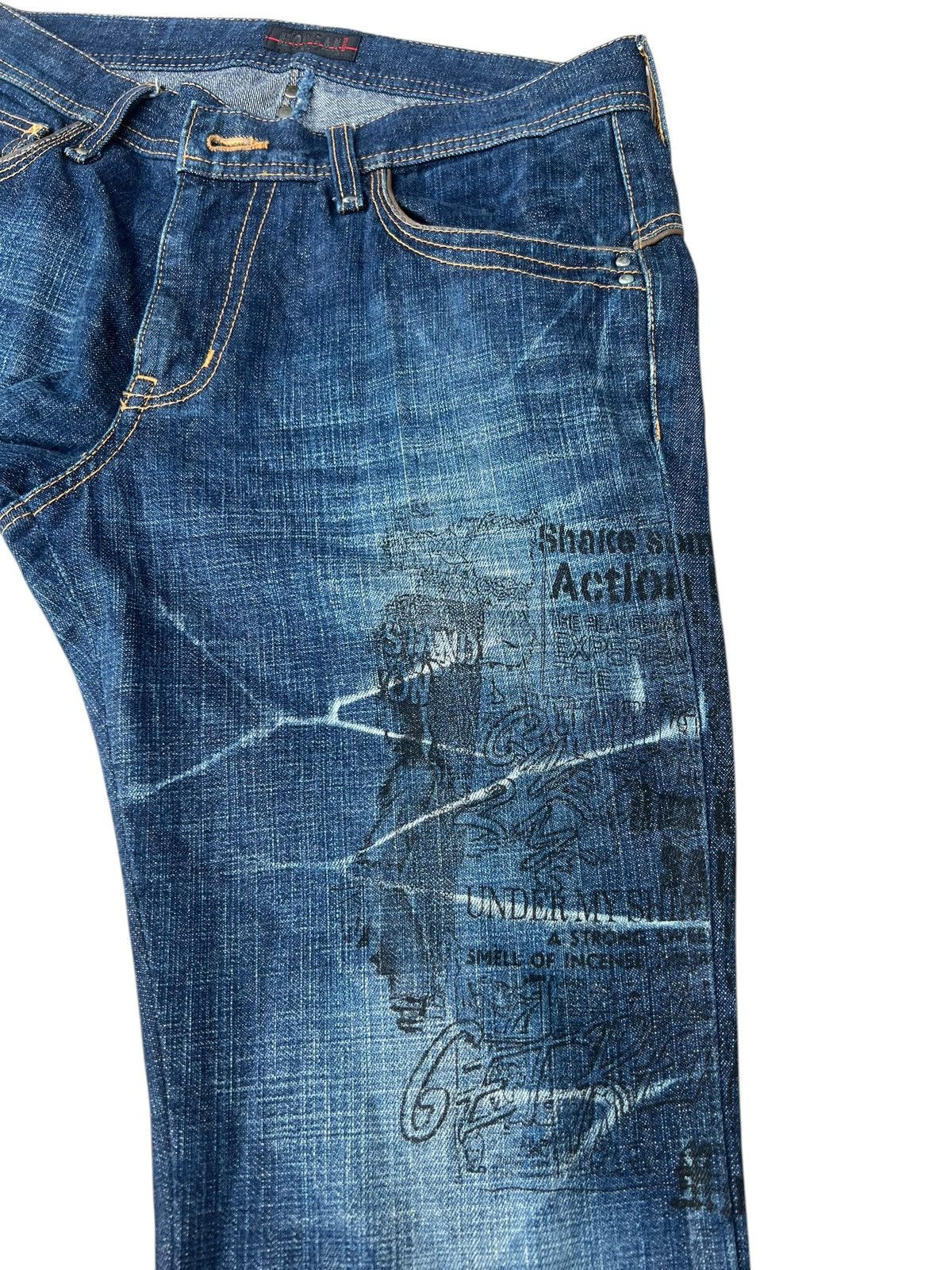 Morgan Homme RARE Morgan Homme Japan Distressed Denim Flare Jeans Size US 31 - 9 Thumbnail
