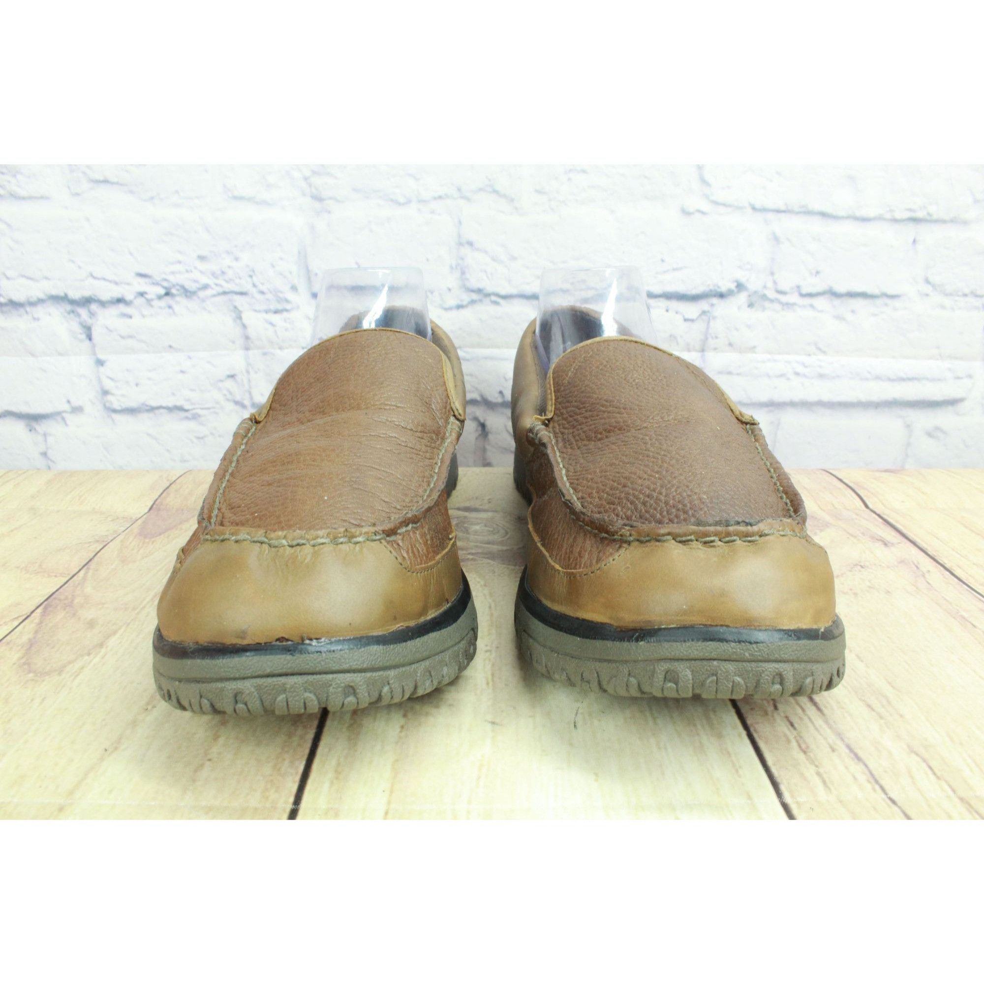 L.L. Bean LL Bean Men’s Brown Shearling Moccasin Slippers Size US 12 / EU 45 - 4 Thumbnail