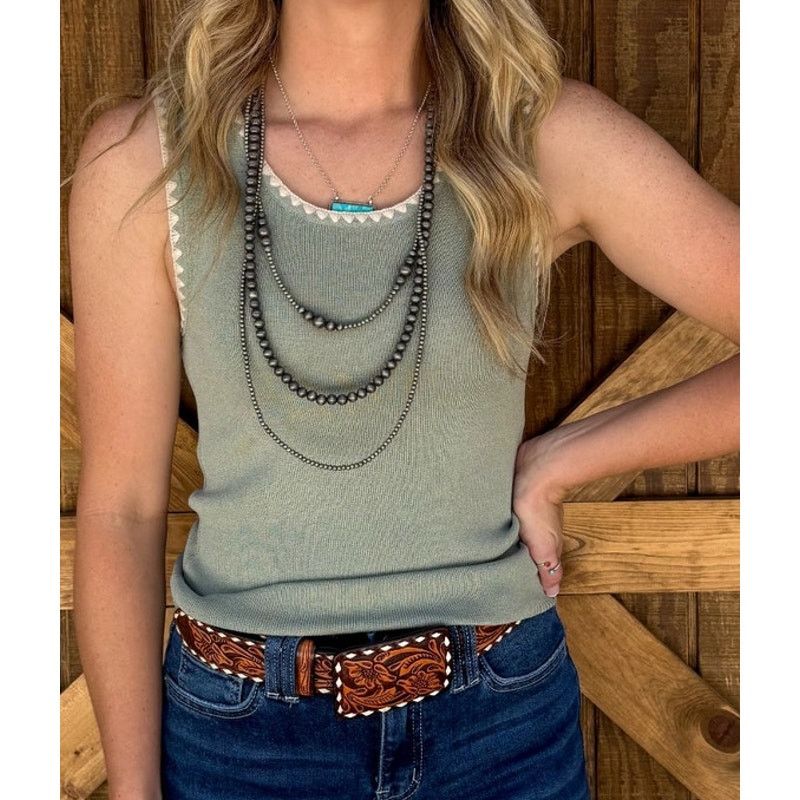 Scotch & Soda Knit Tank XS Breen Coastal Cottagecore