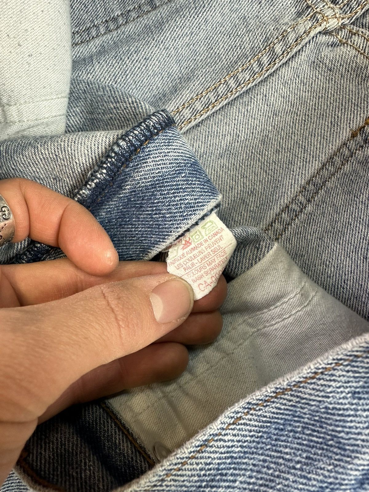 Lee × Vintage 80s Vintage Lee Distressed Light Wash Denim 34" Size US 34 / EU 50 - 9 Thumbnail