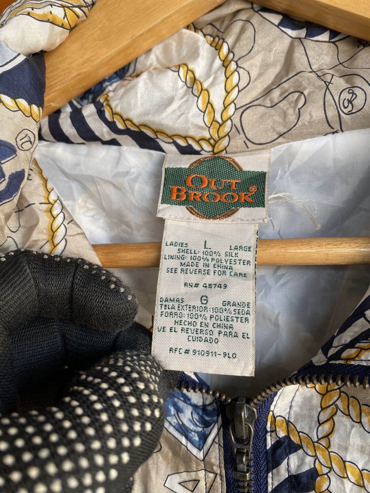Japanese Brand Out Brook Nautical Print Jacket | Vintage Sailing Pattern Size US L / EU 52-54 / 3 - 9 Thumbnail