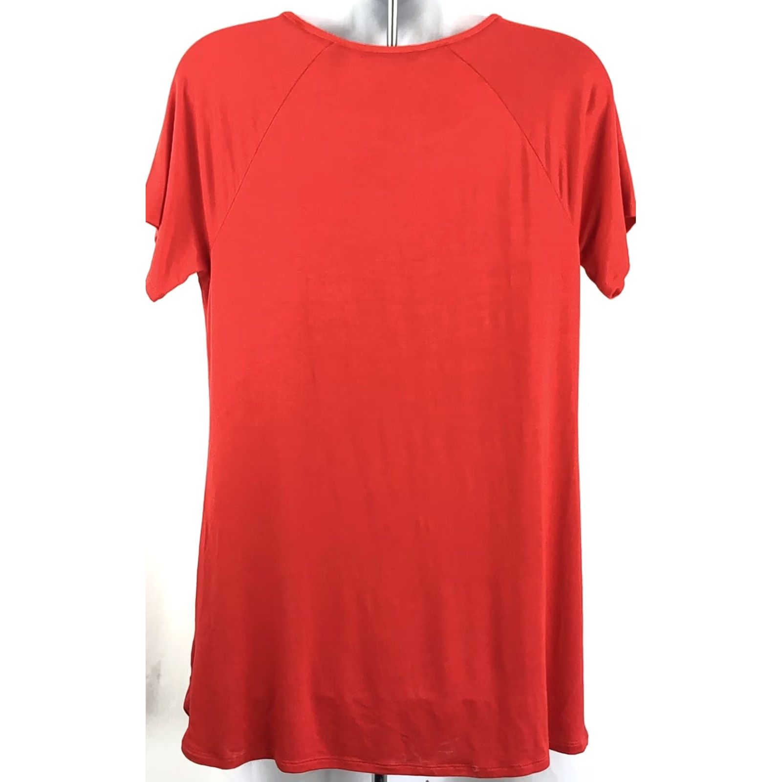 Vintage Halston T-Shirt Dress Halston long tee top S red short sleeve roundneck stretch modal Shirt Womens XS? Size S / US 4 / IT 40 - 3 Thumbnail