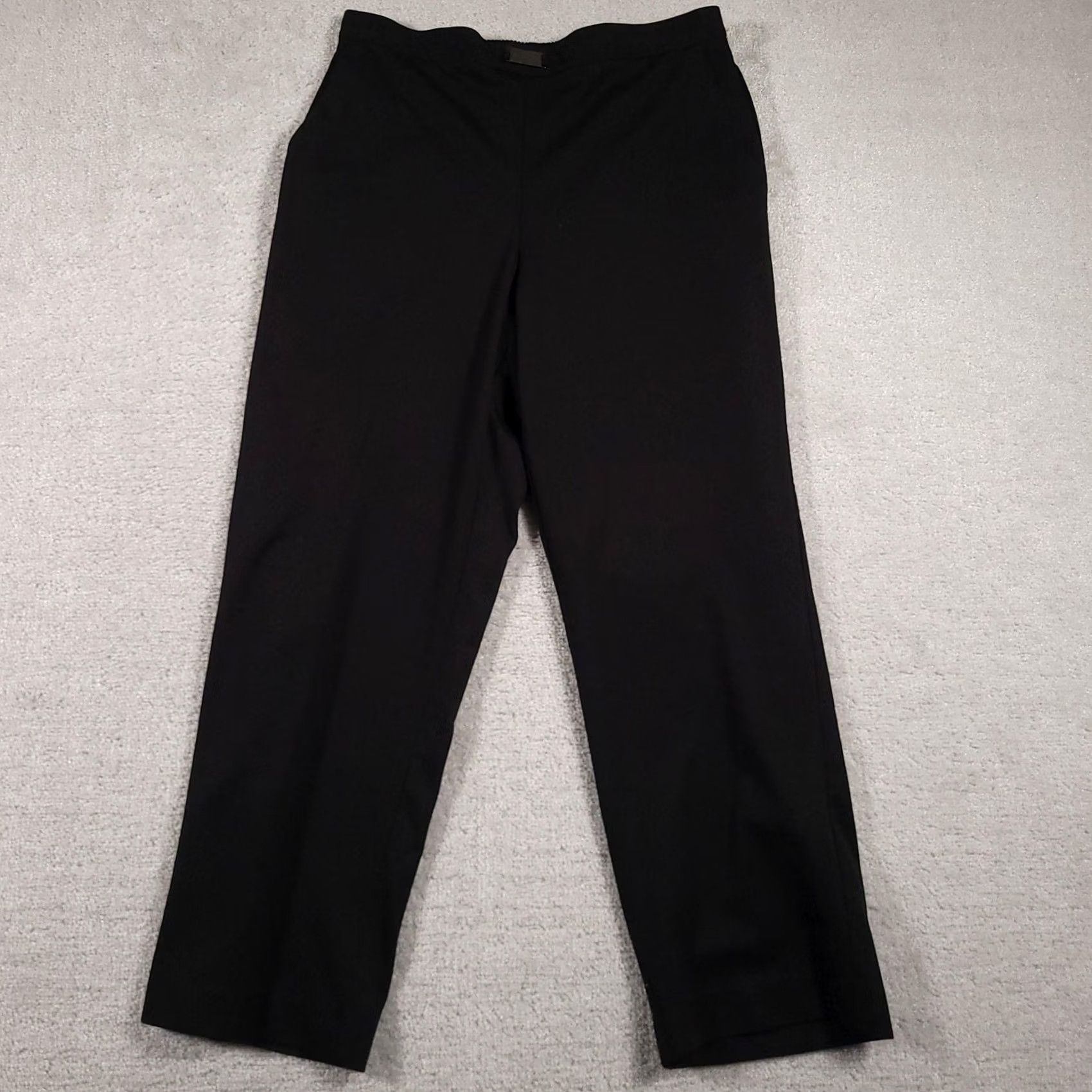 Vintage Alfred Dunner Pants Womens 12 Black Straight Leg Pull On Stretch Career Workwear Dress Pants Ladies Workwear Size 34" / US 12 / IT 48 - 2 Thumbnail