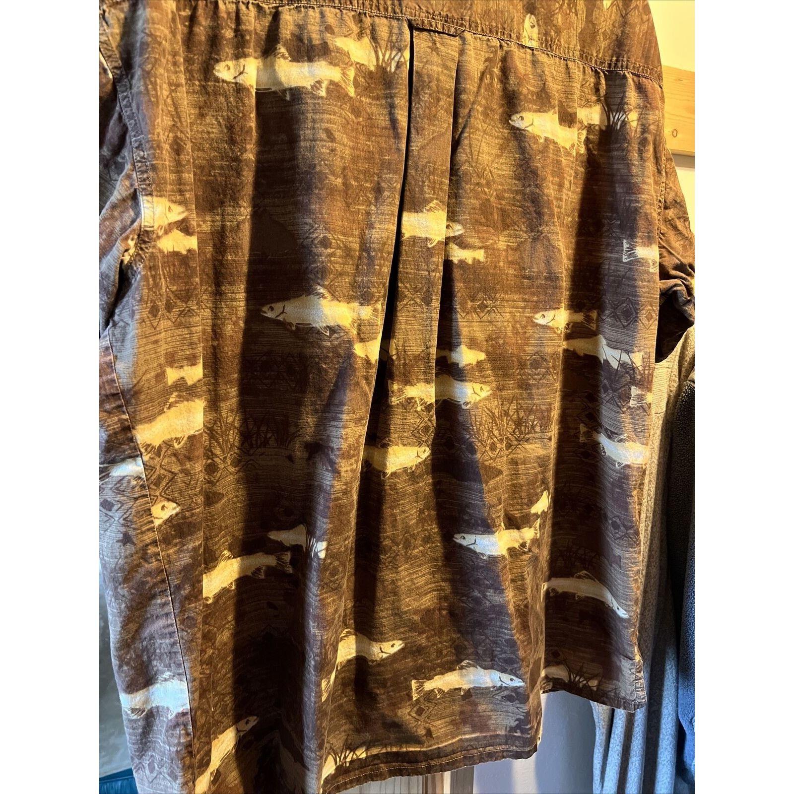 Cabelas Cabelas Shirt Mens L Button Brown Fish All Over Print Cotton Size US L / EU 52-54 / 3 - 9 Thumbnail