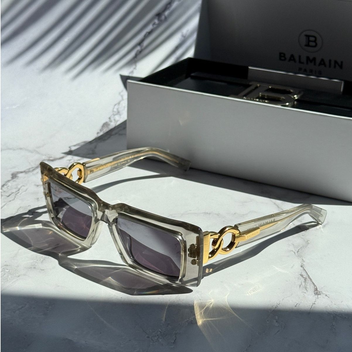 Balmain NEW Balmain Imperial Clear Mirror Gold Sunglasses  display picture 2