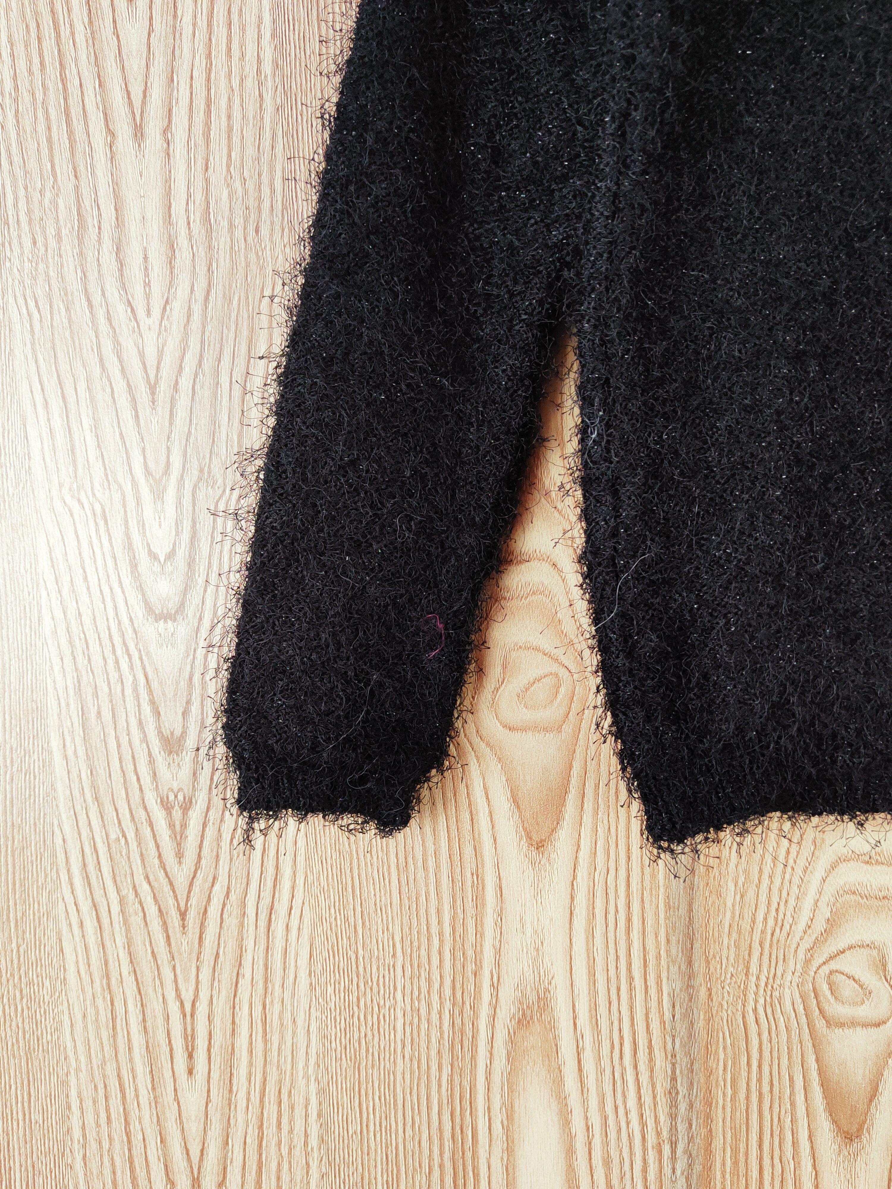 Japanese Brand × Vintage Clovis Black Shag Shaggy Fur Mohair Knitwear #W765 Size XS / US 0-2 / IT 36-38 - 4 Thumbnail