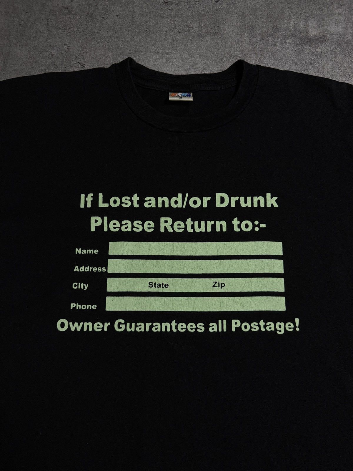 Drink Beer Save Water × Vintage Humor Crazy Boxy Tees Cotton Print If lost and/or Drunk Y2K Size US M / EU 48-50 / 2 - 3 Thumbnail