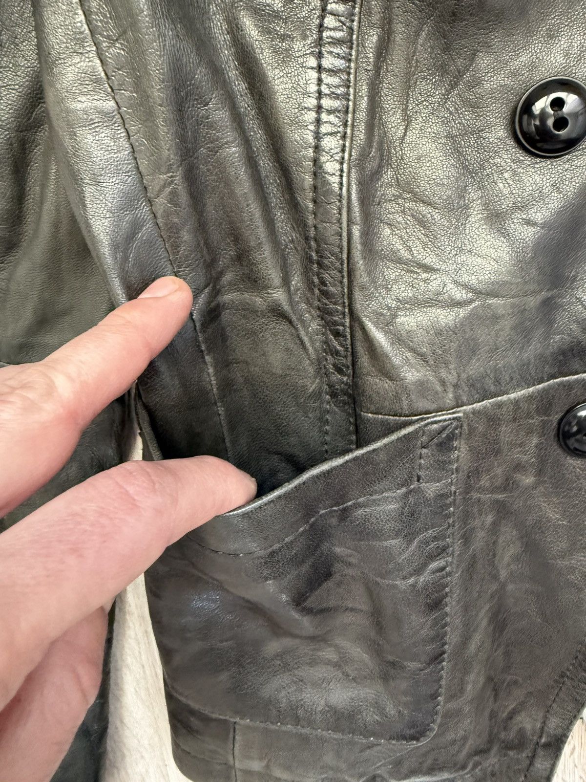 DRYKORN Drykorn NAKY Leather Jacket Ws Size 2 Green Double Breasted Size S / US 4 / IT 40 - 7 Thumbnail