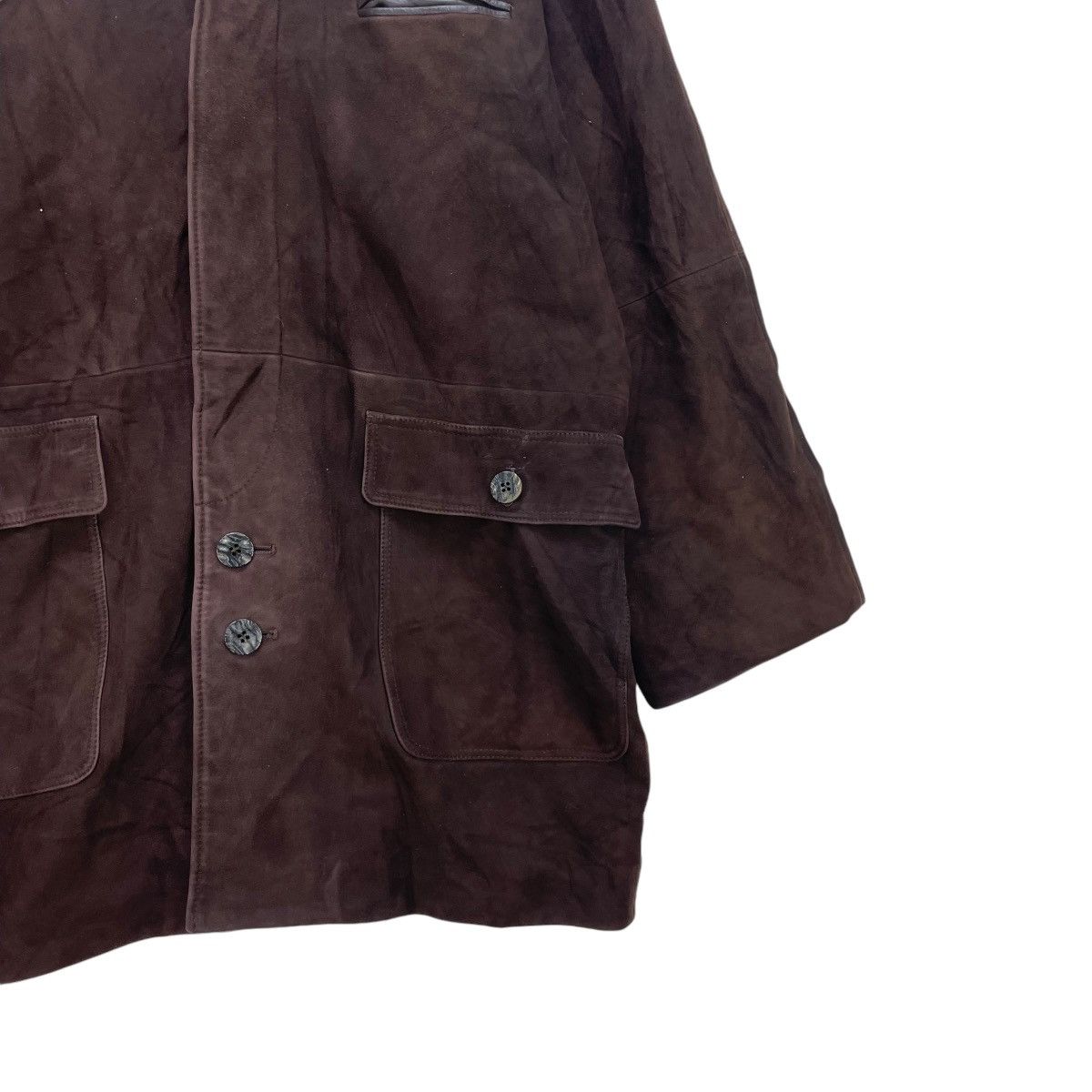 Japanese Brand × Vintage Japanese Brand Suede Leather Long Coat Made In Japan Size US M / EU 48-50 / 2 - 6 Thumbnail