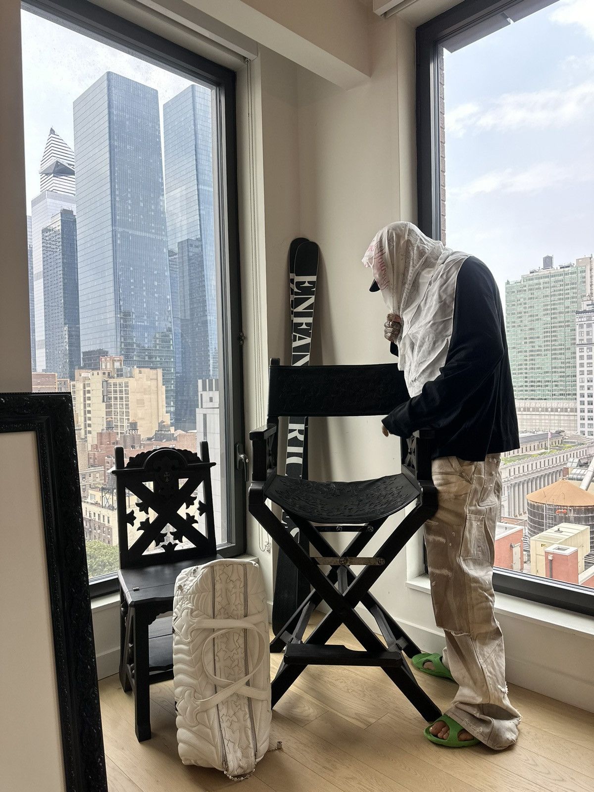 Chrome Hearts CHROME HEARTS MOVIE STAR PRODUCER EBONY CROSS PATCH CHAIR Size ONE SIZE - 7 Thumbnail