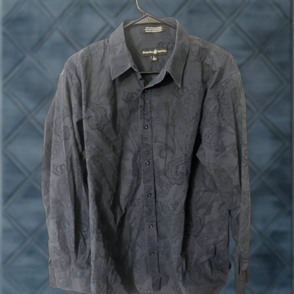 Beverly Hills Polo Club Beverly Hills Polo Club Men's Button-Up Dress Shirt Large Blue Striped Long Sleeve Classic Size 42R - 1 Thumbnail