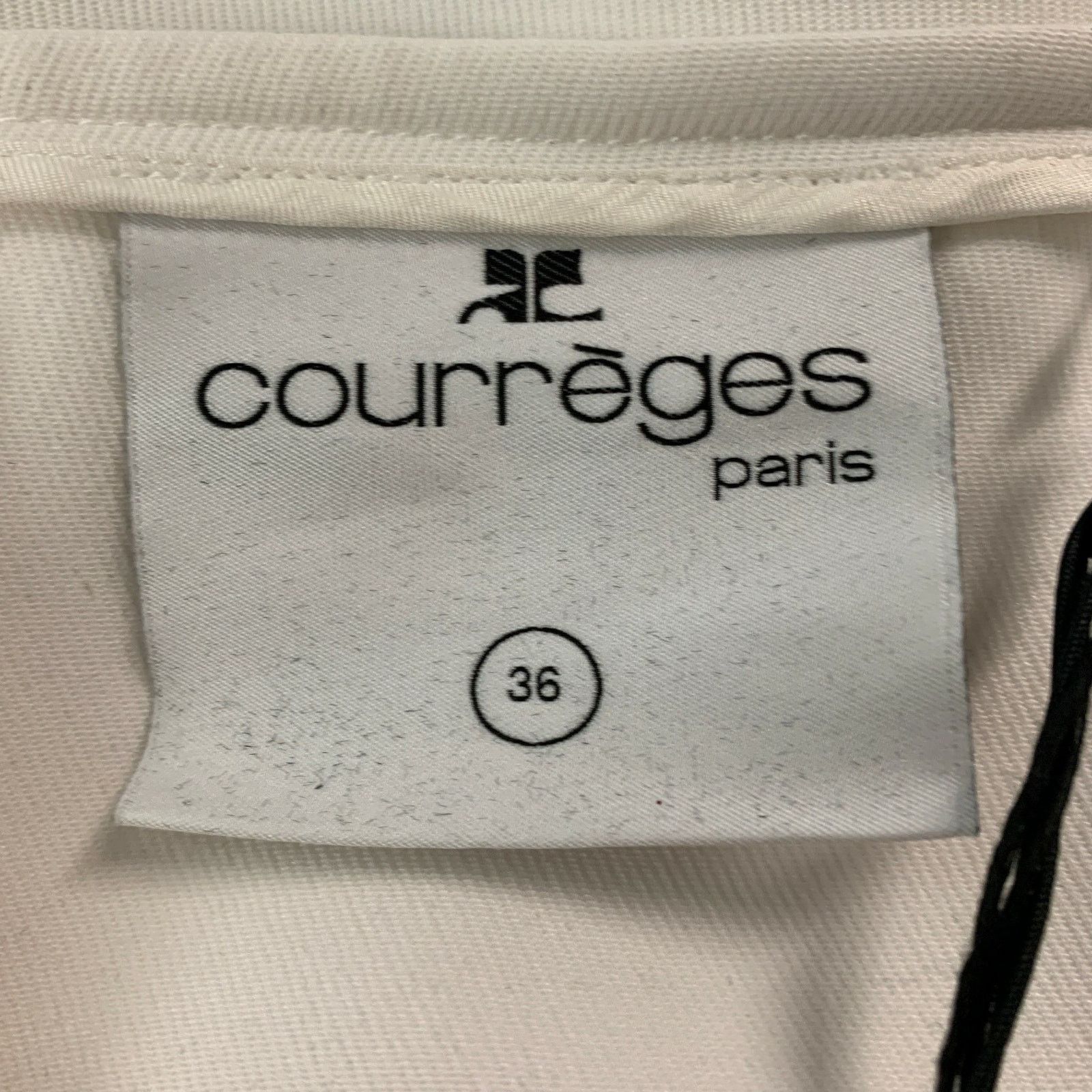 Courreges COURREGES White Polyester Blend Short Sleeve Mini Dress Size XS / US 0-2 / IT 36-38 - 5 Thumbnail