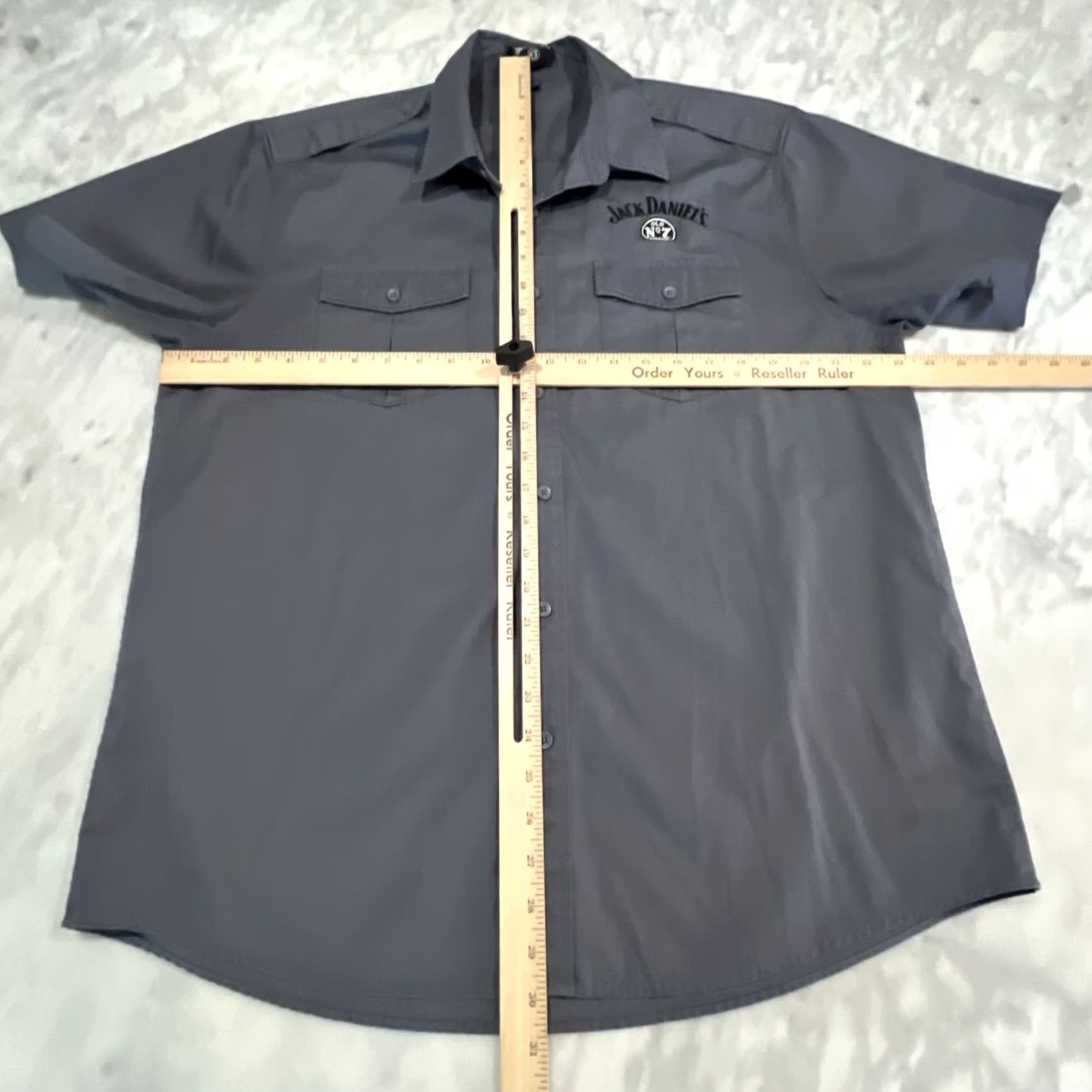 Vintage Jack Daniels Shirt Mens Large Gray Button Up Short Sleeve Embroidery Size US L / EU 52-54 / 3 - 7 Thumbnail