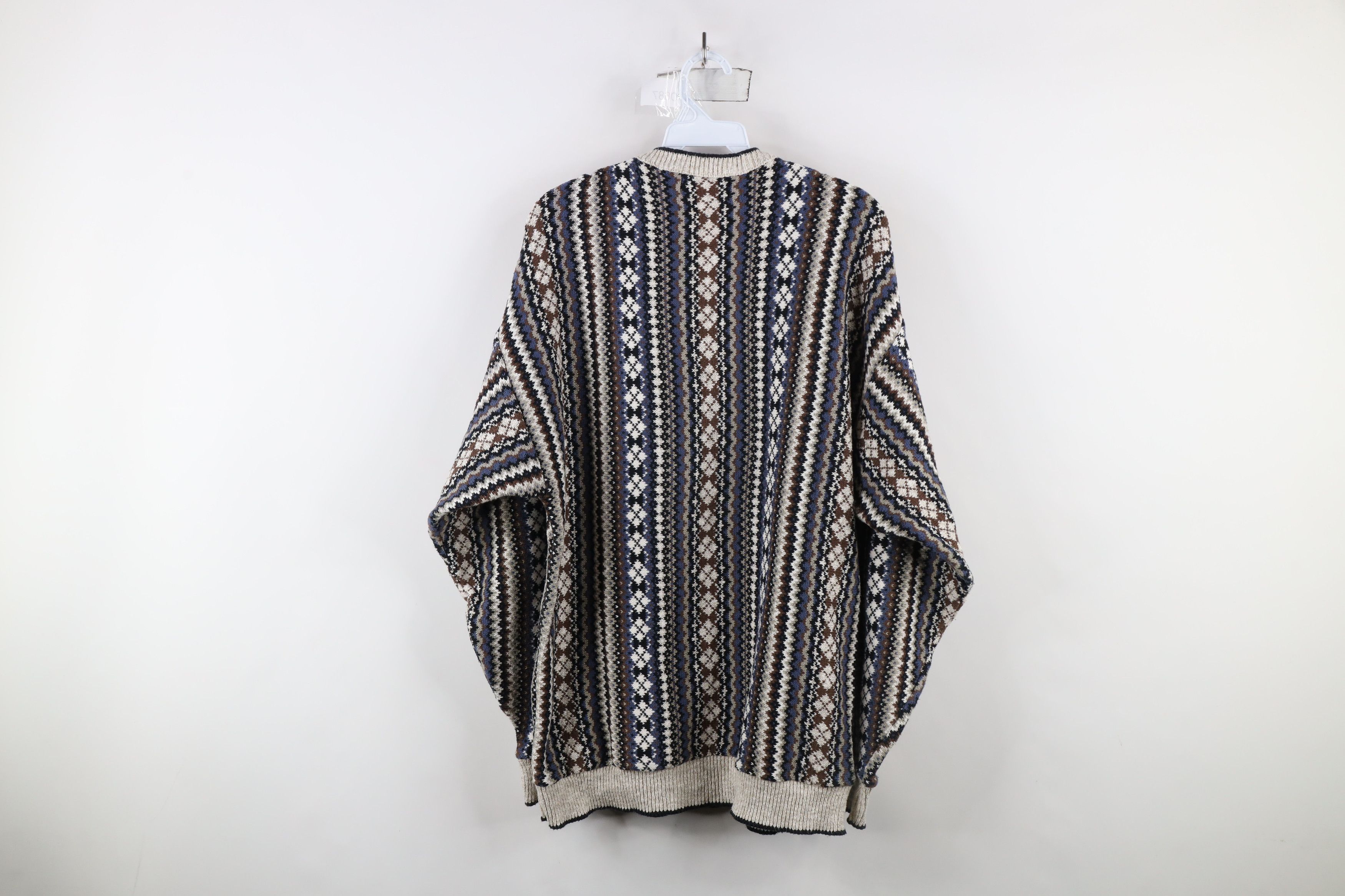 Vintage Vintage 90s Coogi Style Rainbow Fair Isle Knit Sweater USA Size US XL / EU 56 / 4 - 6 Thumbnail