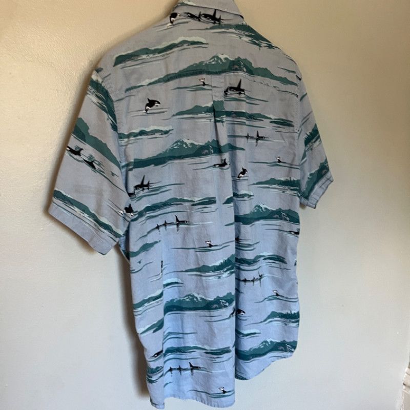 Eddie Bauer Eddie Bauer Men's Shirt Light Blue Wave Pattern Size Large Size US S / EU 44-46 / 1 - 4 Thumbnail