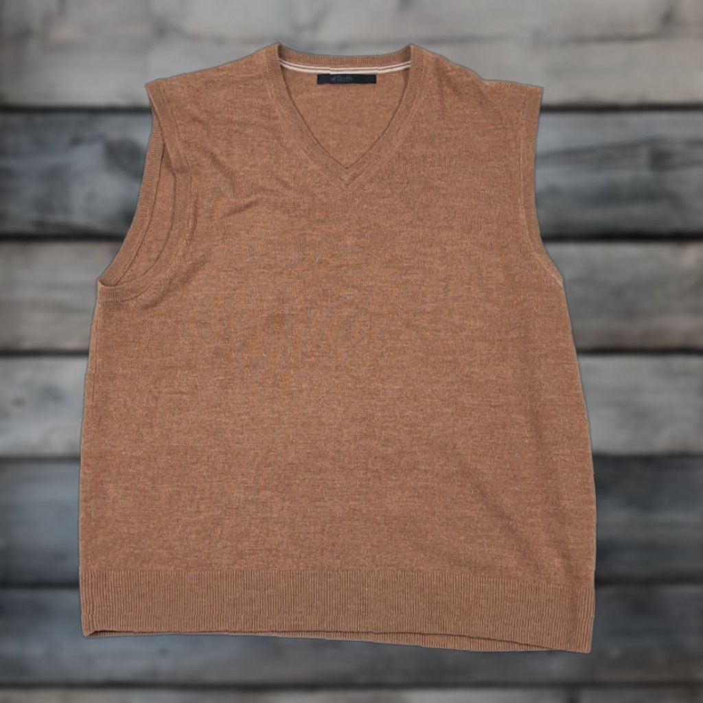 Vintage VTG 90s Brown Merino Wool V-Neck Sweater Vest Adult XL Lightweight Pullover Knit Mens Raffi Size US XL / EU 56 / 4 - 1 Thumbnail