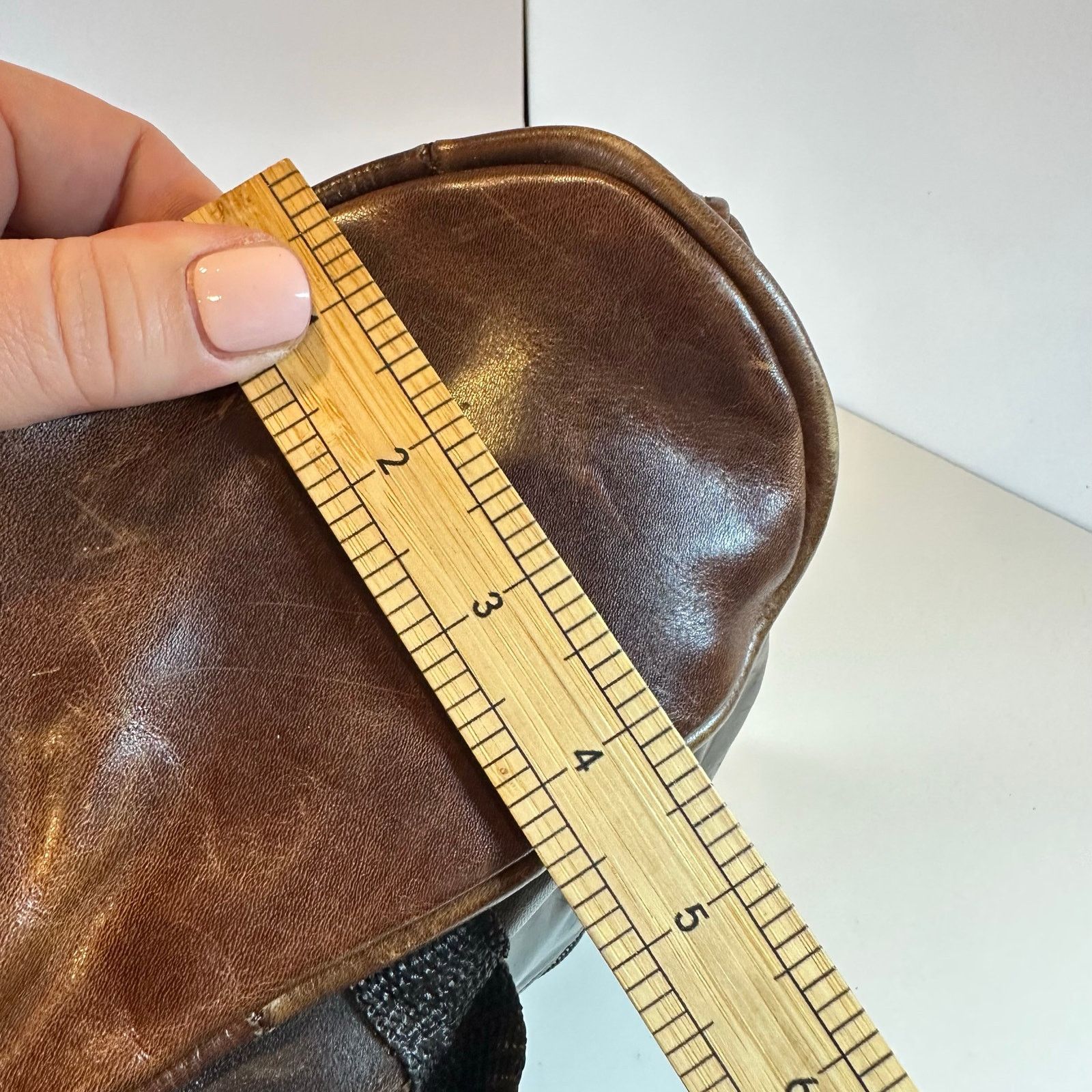 Other Brown Leather Backpack Satchel Zip Up Slingback Straps Size ONE SIZE - 14 Thumbnail