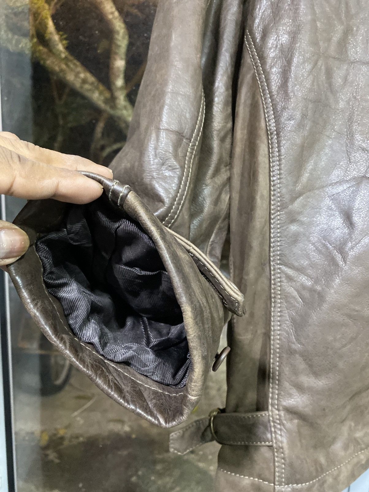 Japanese Brand Vintage 90s Faconnable Brown Leather Parka Jacket Coat Large Size US M / EU 48-50 / 2 - 13 Thumbnail
