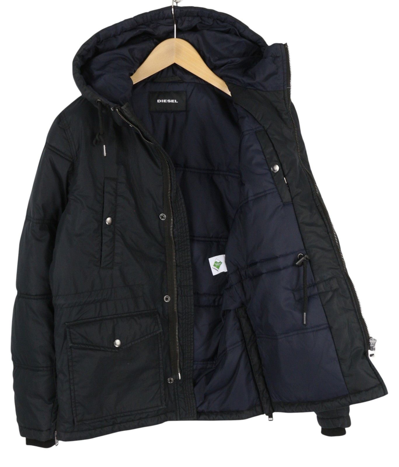 Diesel S Dark Blue Full Zip Hooded Insulated Jacket 86367 Size US S / EU 44-46 / 1 - 2 Thumbnail