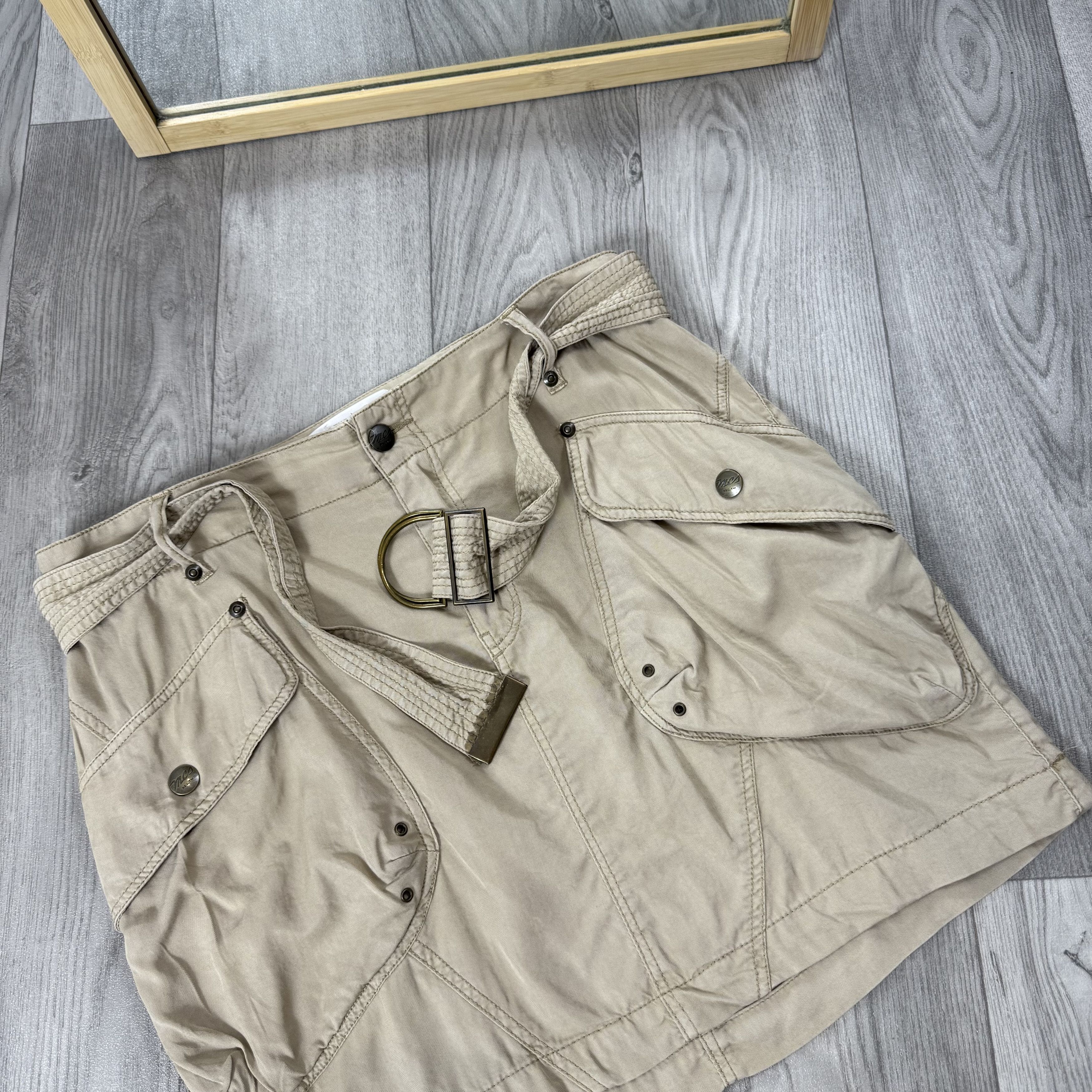 Vintage Vintage Y2K Cargo Pockets Beige Women's Midi Skirt Size 28" / US 6 / IT 42 - 7 Thumbnail