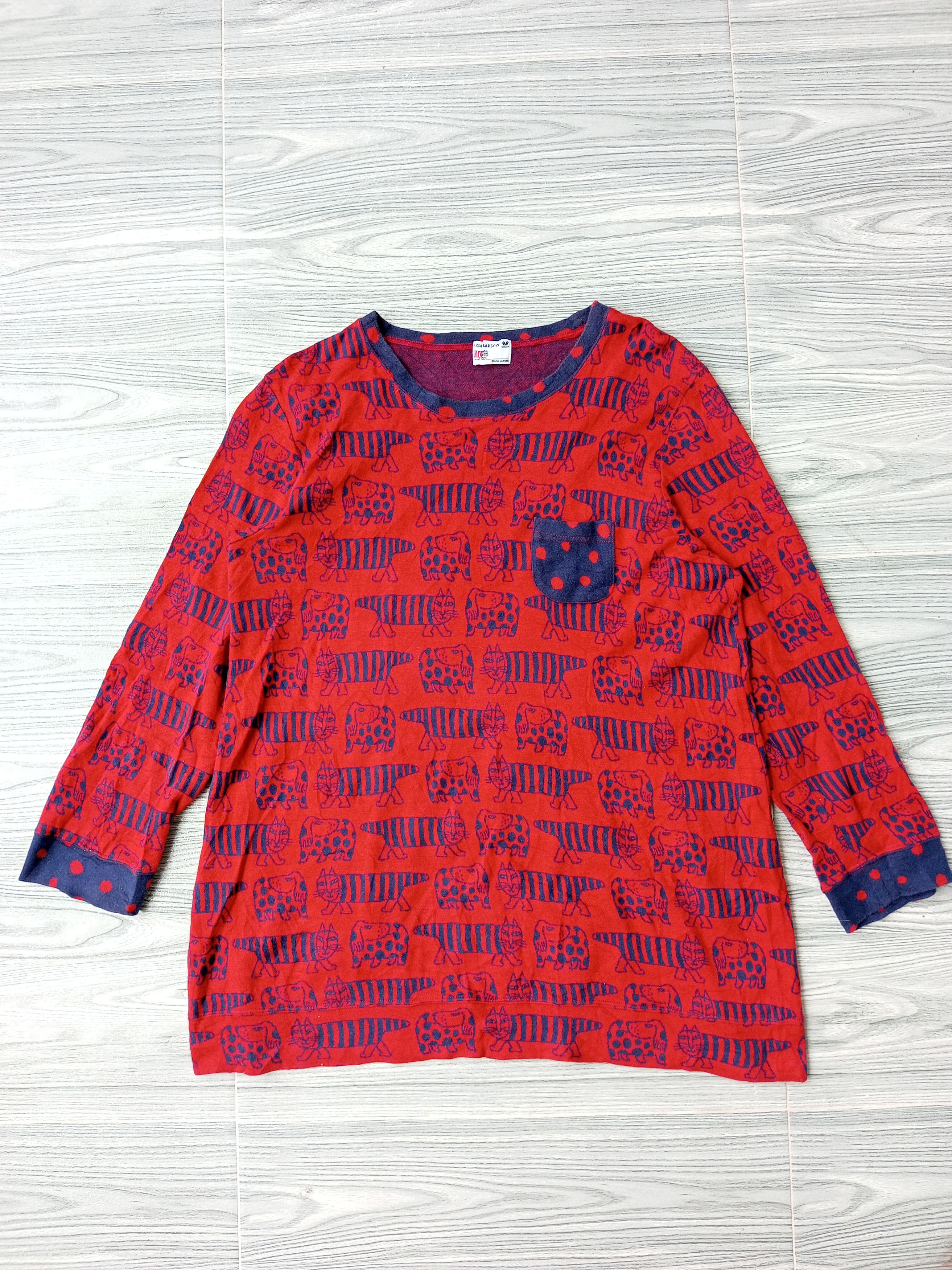 Japanese Brand Lisa Larson Designer Animal Design Long Sleeve T-shirt Size L / US 10 / IT 46 - 1 Thumbnail