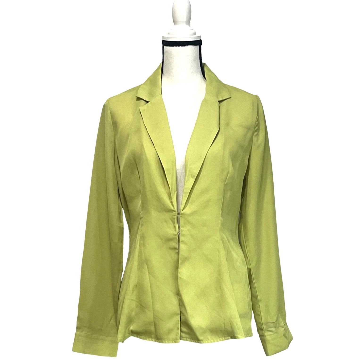 Other Lumiere Women’s Notched Collar Chiffon Top, Avocado, Sz. S Size S / US 4 / IT 40 - 1 Thumbnail