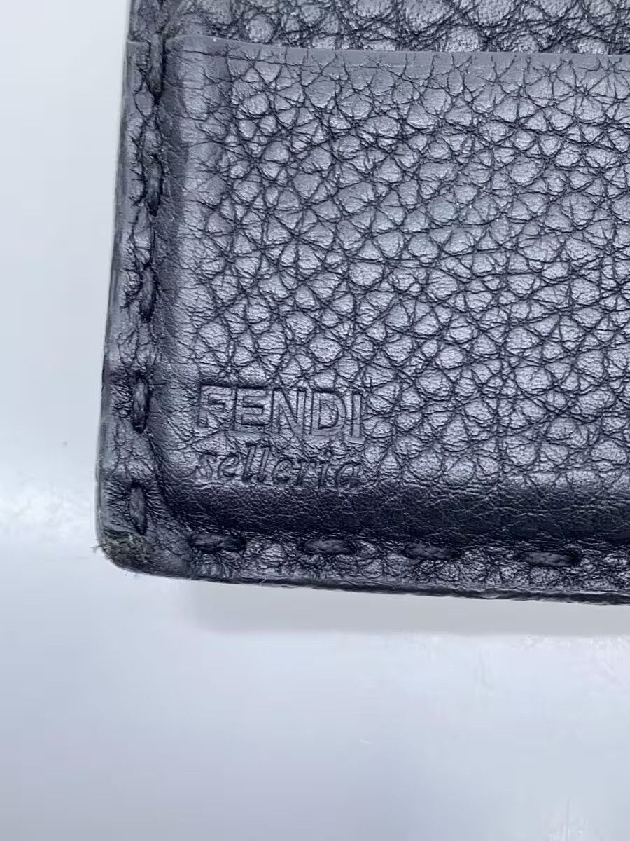 Fendi Fendi Selleria Stitch Leather Bi-Fold Wallet Black Size ONE SIZE - 3 Thumbnail