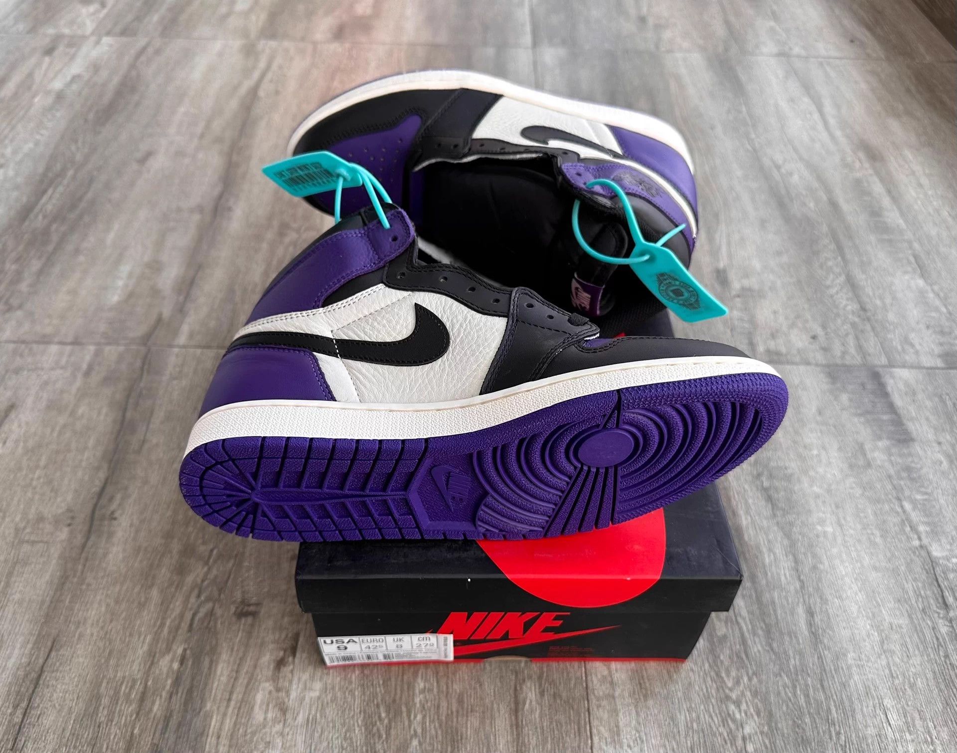 Nike Jordan 1 High Court Purple Black Purple Toe 42.5 Size US 9.5 / EU 42-43 - 5 Thumbnail