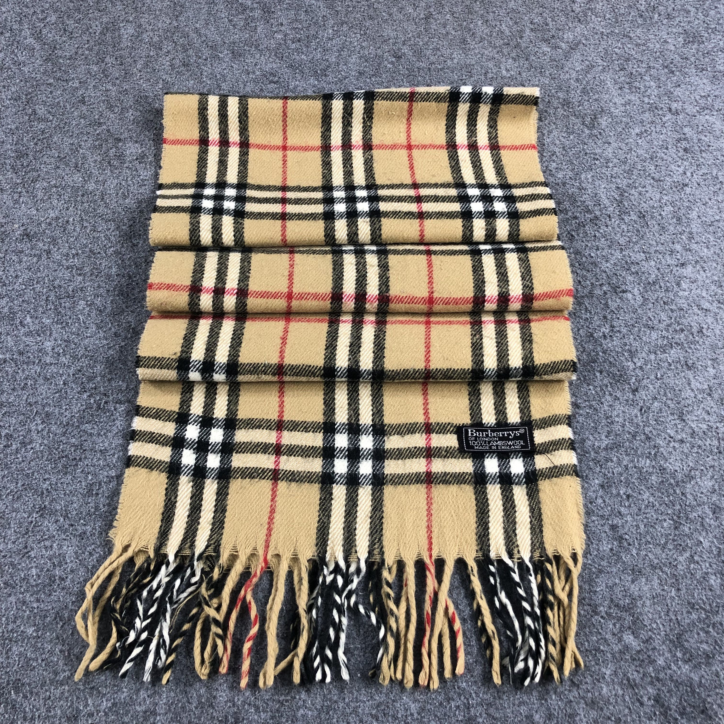 Burberry Burberrys Nova Check Tanned Wool Scarf Muffler V811 Size ONE SIZE - 2 Thumbnail
