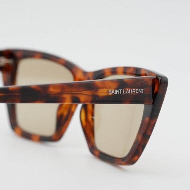 Saint Laurent Paris Saint Laurent SL276 MICA 064 Sunglasses Havana Cat Eye Frame Size ONE SIZE - 9 Thumbnail