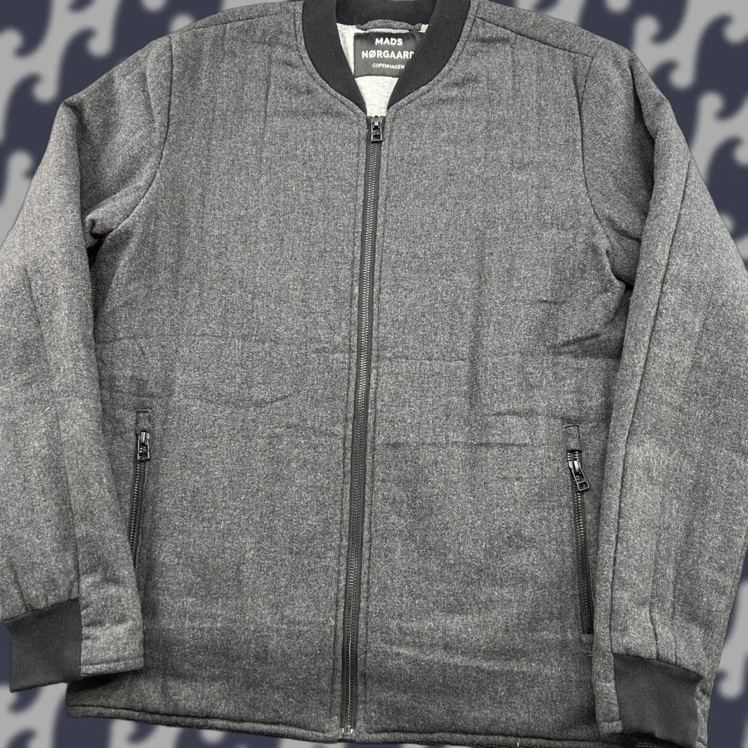 Vintage Mads Norgaard Wool jacket Jacket Mens Medium Full Zip Lined Gray Quilted Size US M / EU 48-50 / 2 - 1 Thumbnail