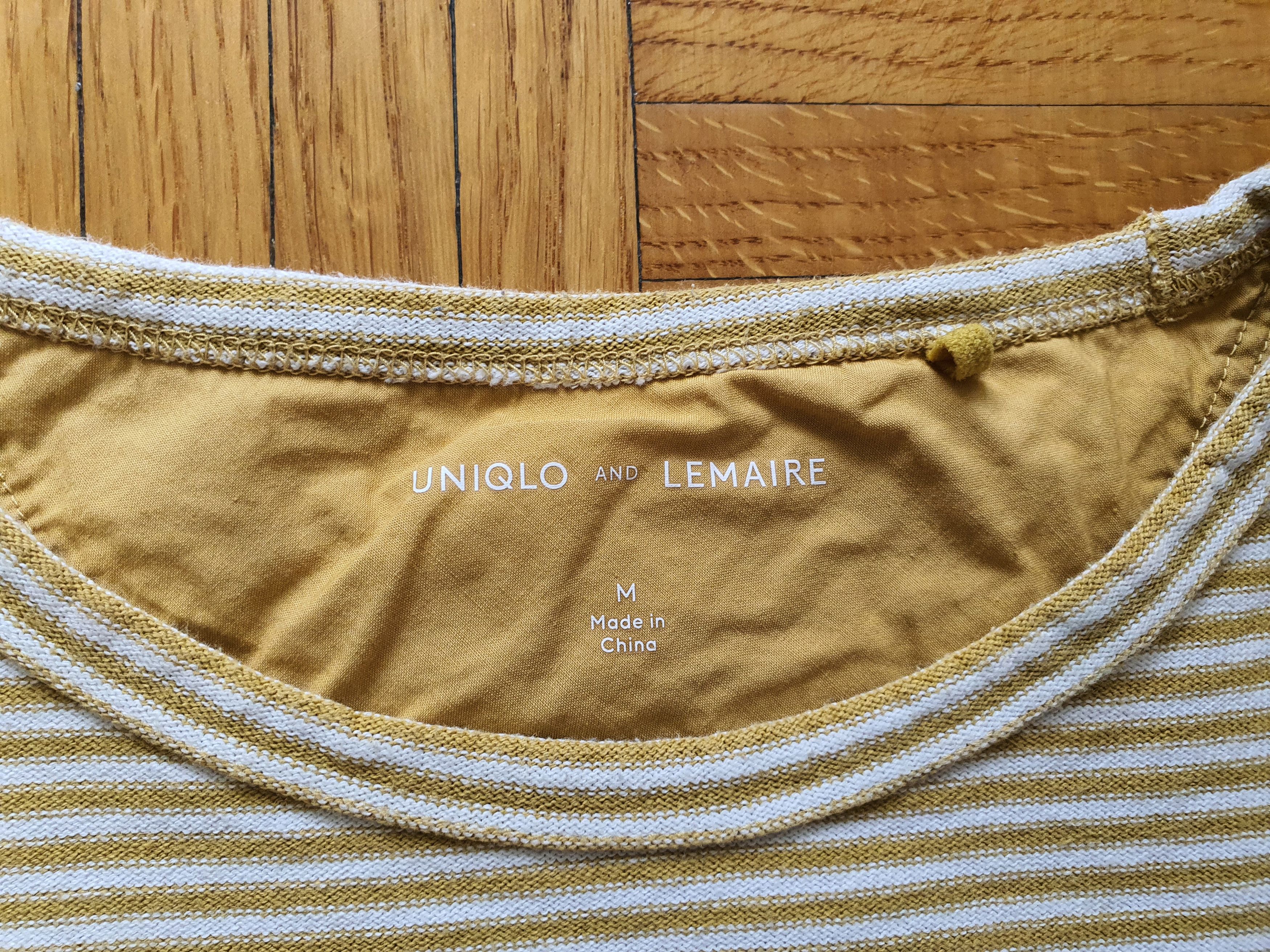 Lemaire × Uniqlo Striped T-Shirt w Chest Pocket - Mustard - Sz M Size US M / EU 48-50 / 2 - 4 Thumbnail