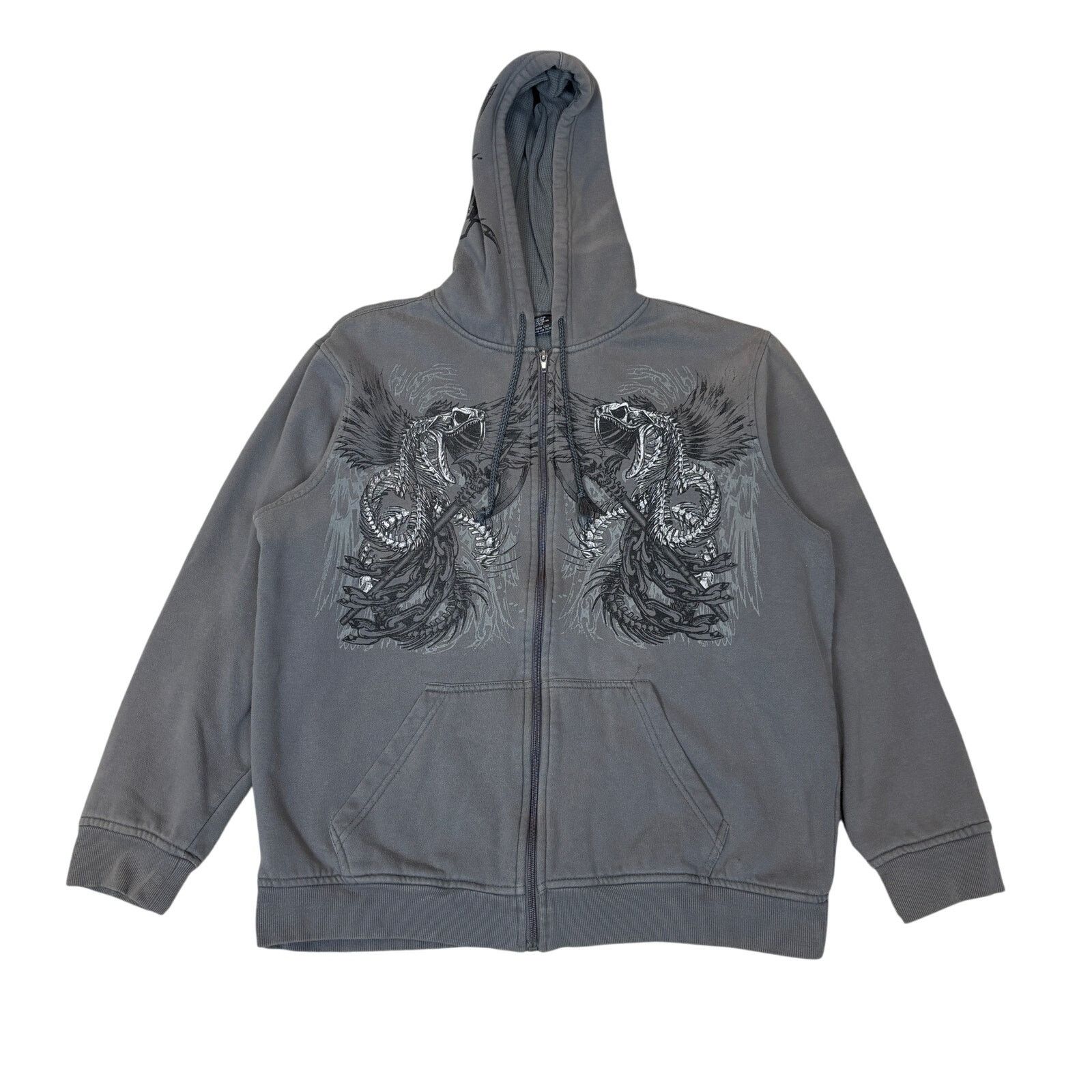 Vintage MMA Elite Snake Thermal Lined Full Zip Faded Hoodie Men's L Size US L / EU 52-54 / 3 - 1 Thumbnail