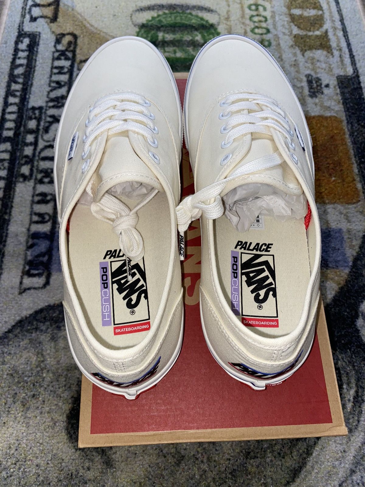 Palace Palace Vans Skate Authentic Classic White Size US 11 / EU 44 - 3 Thumbnail