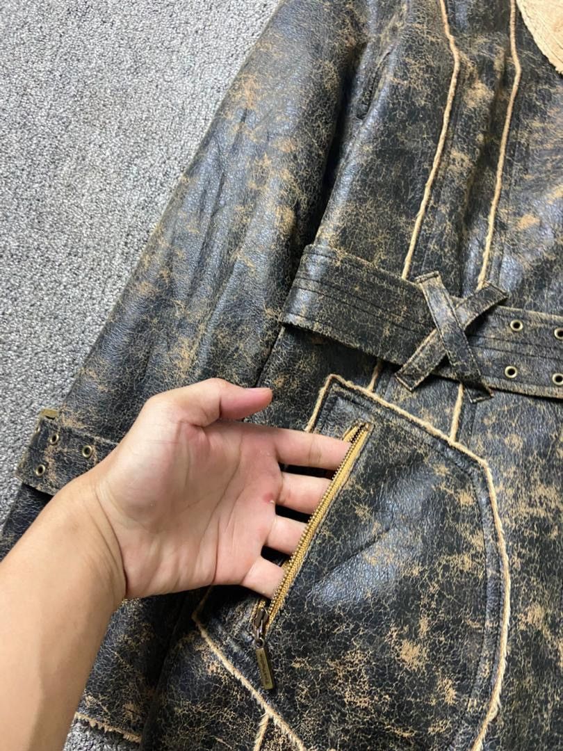 Japanese Brand Pink Papillon Leather Jacket with Shearling Lining (202) Size US XXS / EU 40 - 8 Thumbnail