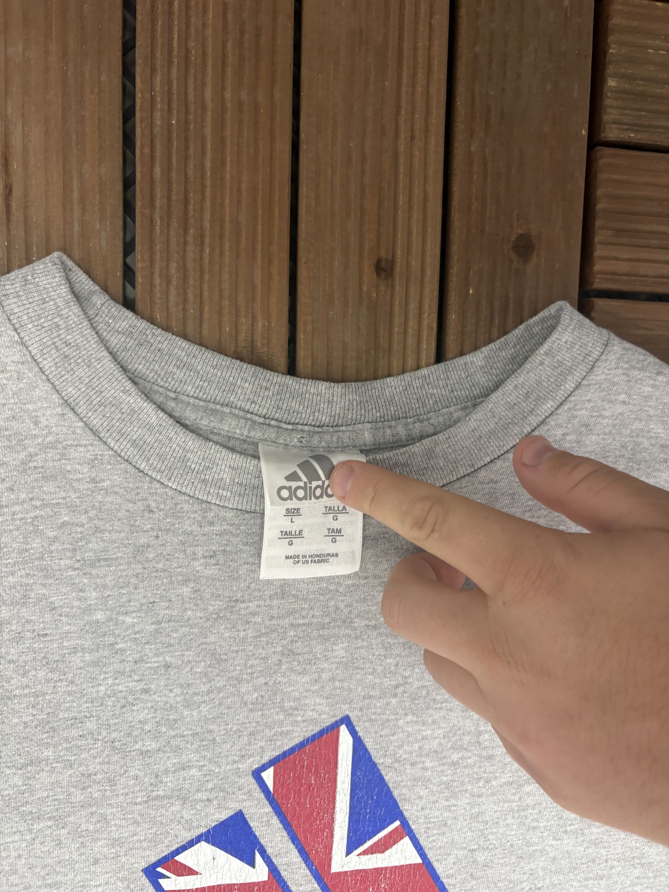 Adidas Adidas Union Jack Vintage Grey T-Shirt Tee Size US L / EU 52-54 / 3 - 5 Thumbnail