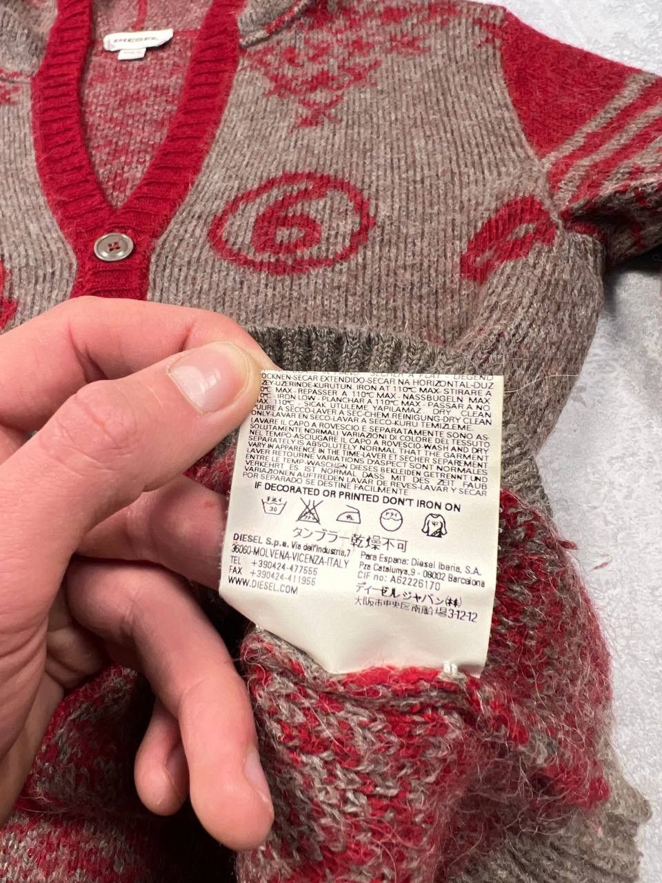 Diesel RARE Diesel Less Wired Knit Button Up Graphic Cardigan Size US XL / EU 56 / 4 - 18 Thumbnail