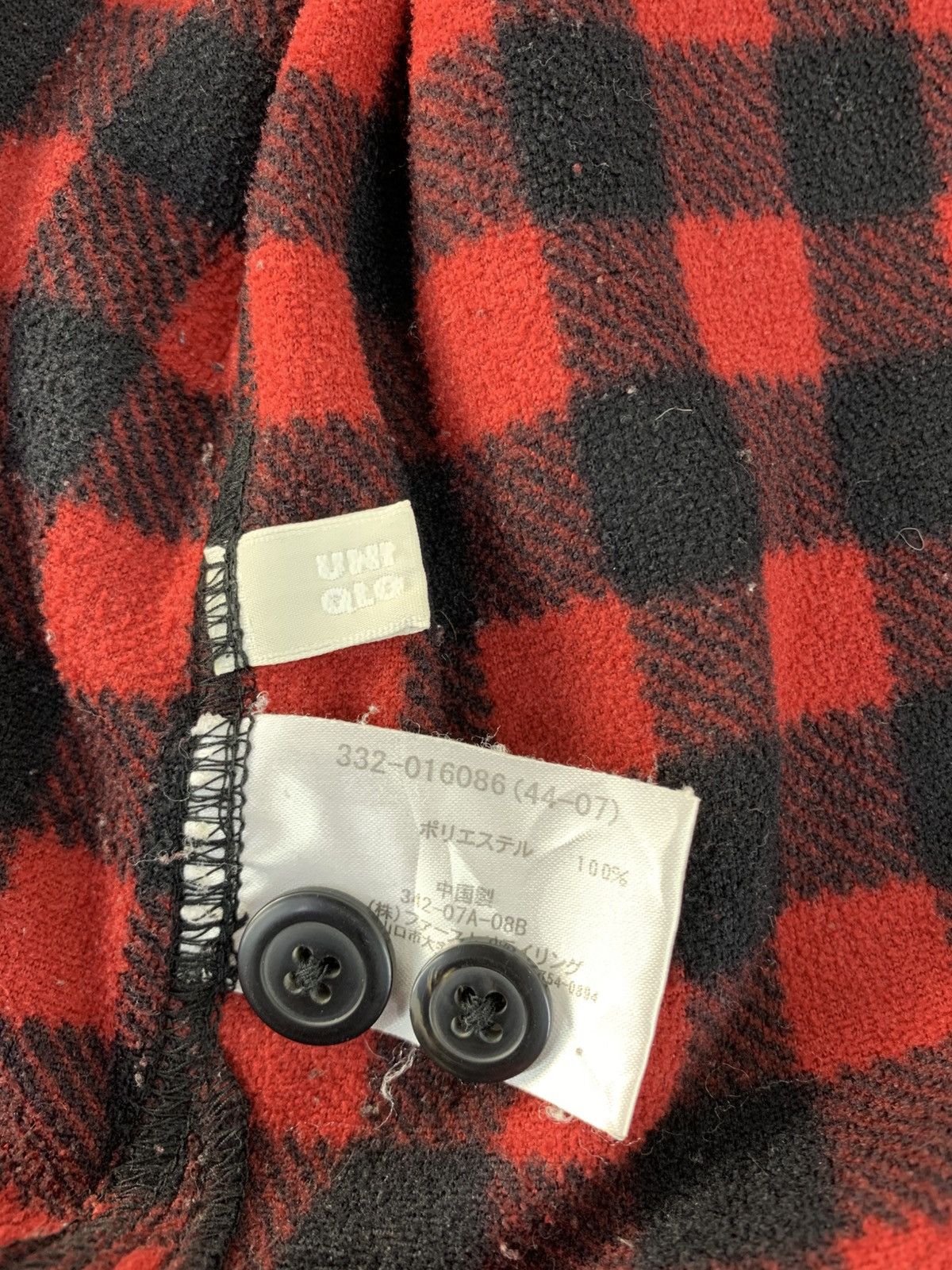 Vintage Vintage Style Japanese Fleece Button Up Shadow Plaid Checked Size US XL / EU 56 / 4 - 8 Thumbnail