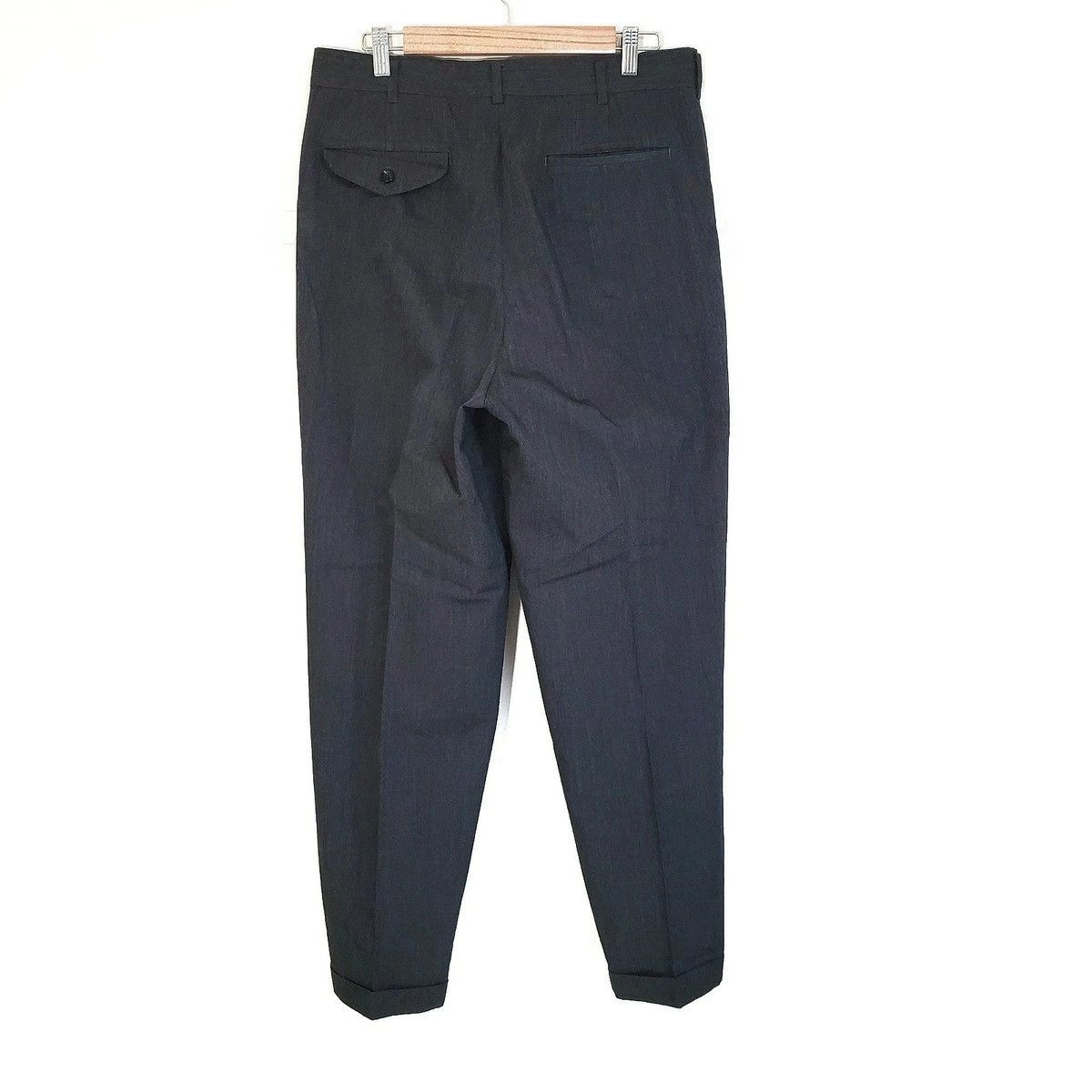 Comme des Garcons Homme Plus Casual Pants full length plain zipper 1 tucks wool Dark Grey Size US 32 / EU 48 - 2 Thumbnail