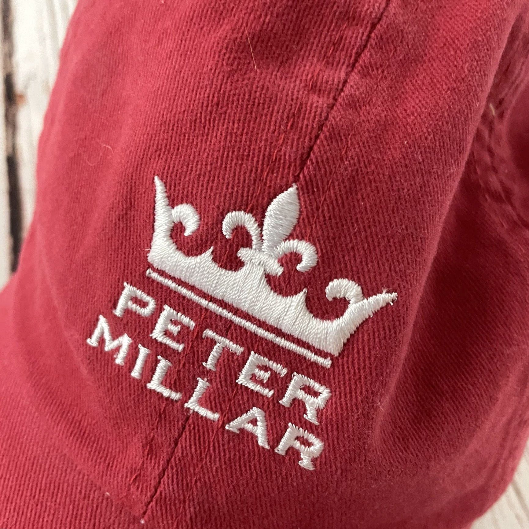 Peter Millar Peter Millar Crown Logo Hat Red Adjustable Mens Cap Baseball Canvas Cotton Crown Logo Red Adjustable Strap Back Modern Casual Men’s Hat Size ONE SIZE - 2 Thumbnail