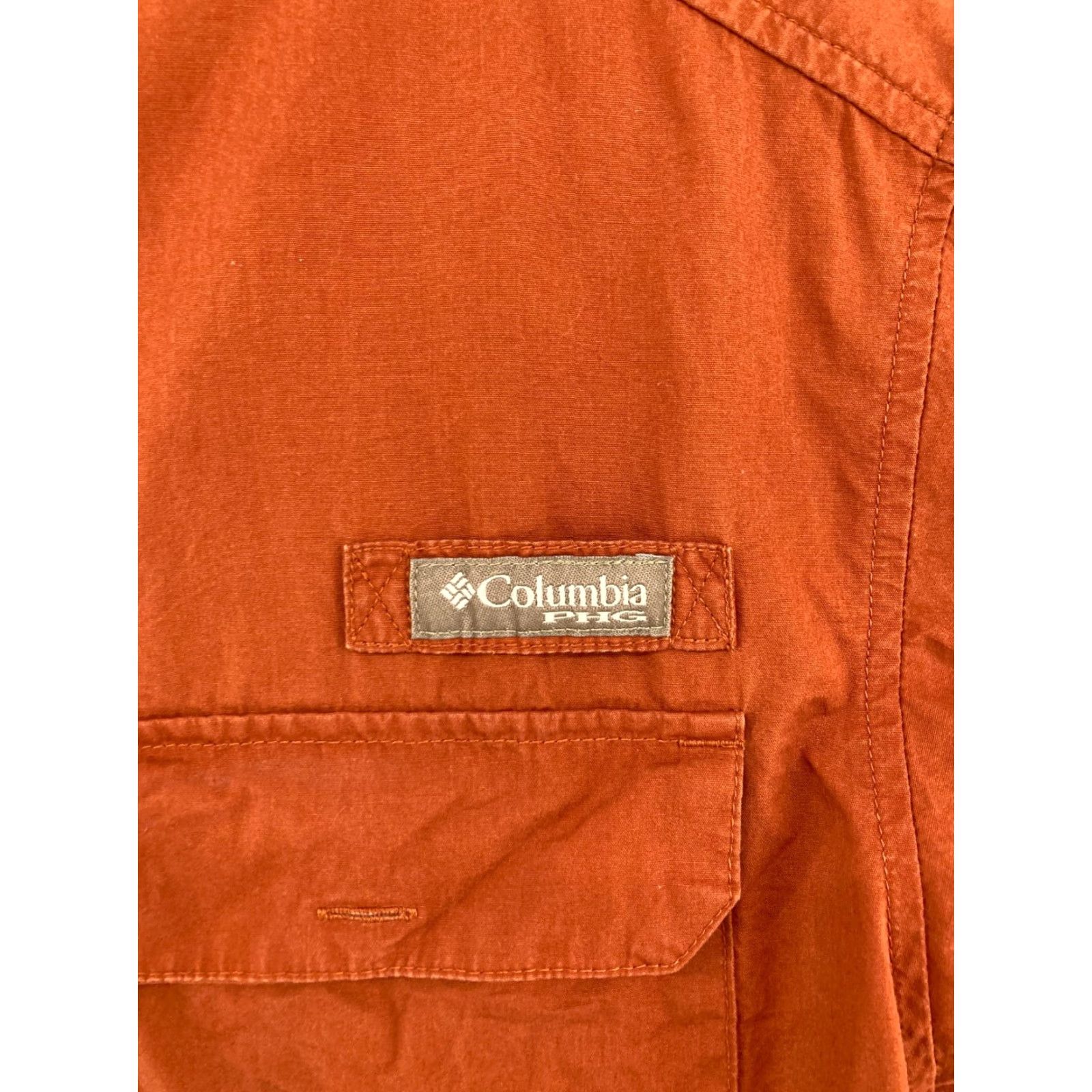 Vintage Columbia Shirt Mens Large Orange Button-Up Outdoor Athletic Pocketed Front-Left 90s? Size US L / EU 52-54 / 3 - 4 Thumbnail