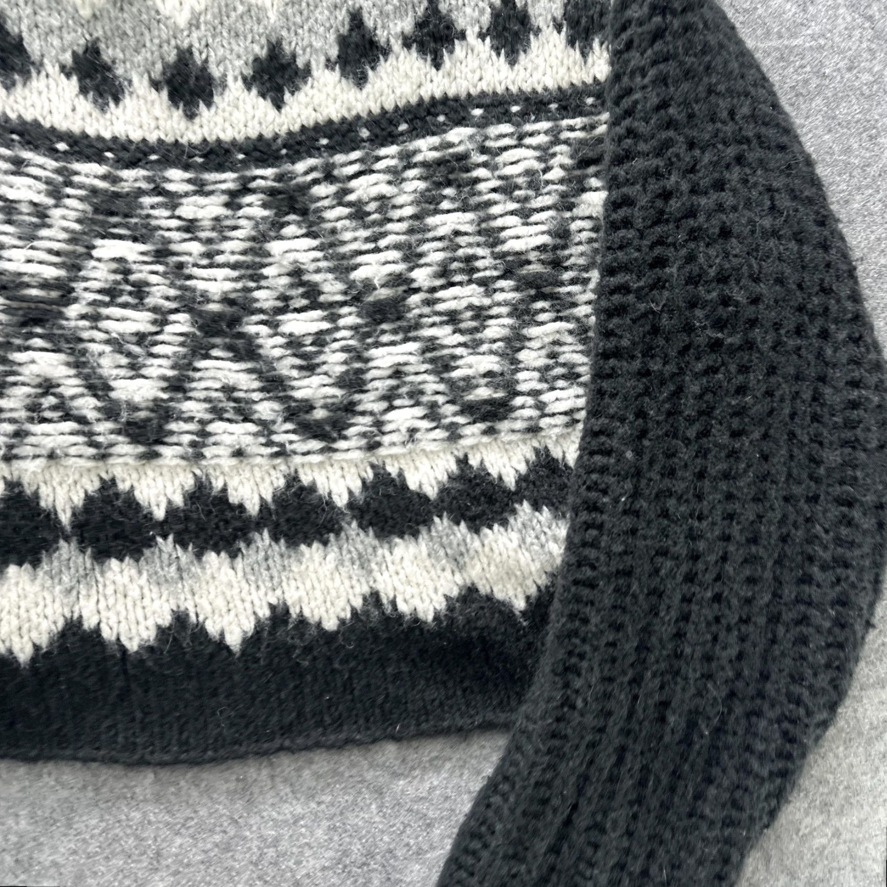 Free People Free People Sweater Womens Medium Black Fair Isle Mock Neck Cropped Pullover Size M / US 6-8 / IT 42-44 - 5 Thumbnail