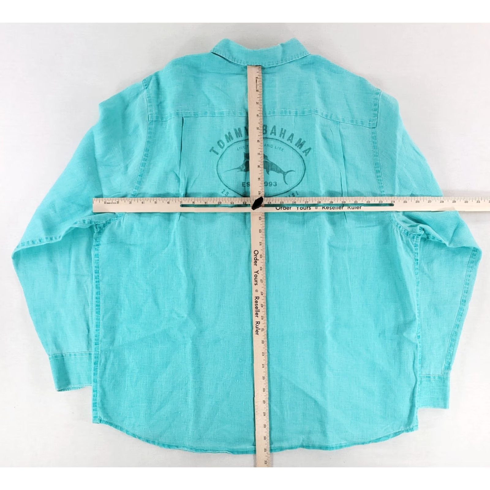 Tommy Bahama Tommy Bahama Green Linen Button Up Shirt Mens XL 25 Years of Paradise 100% Linen Long Sleeve Button-Up Shirt Mens XL Green Size US XL / EU 56 / 4 - 6 Thumbnail