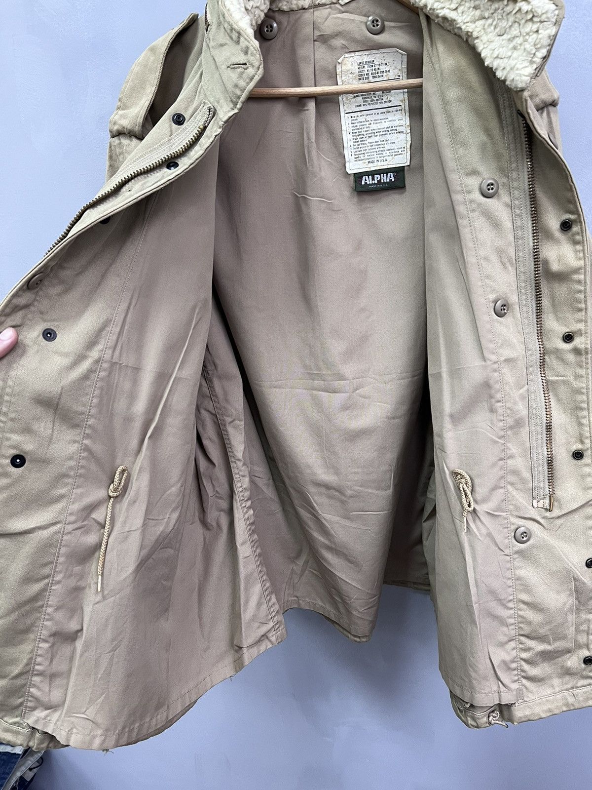 90s Alpha Industries M65 Field Jacket Distressed scovill zip